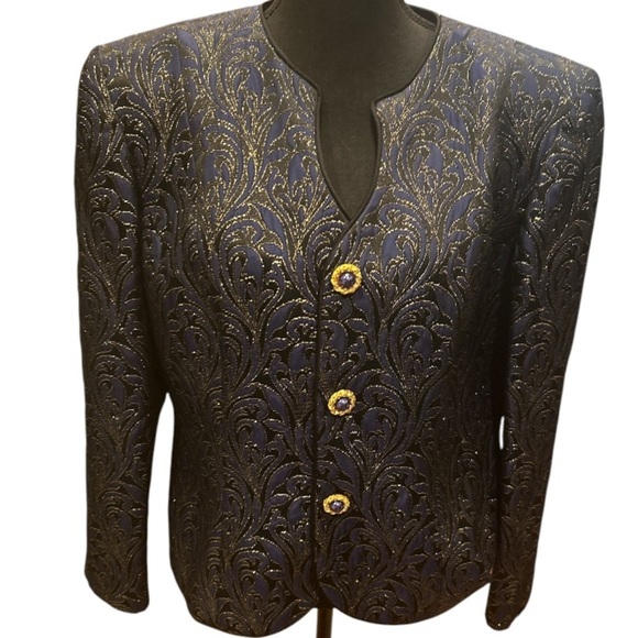 Nah Nah Vintage Navy and Black Blazer in preowned great condition, size 18. - Picture 1 of 7